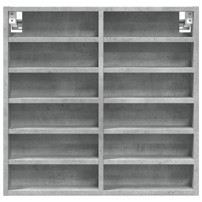 Armoire à vitrine gris béton 60x8,5x58 cm bois d'ingénierie - Photo n°4