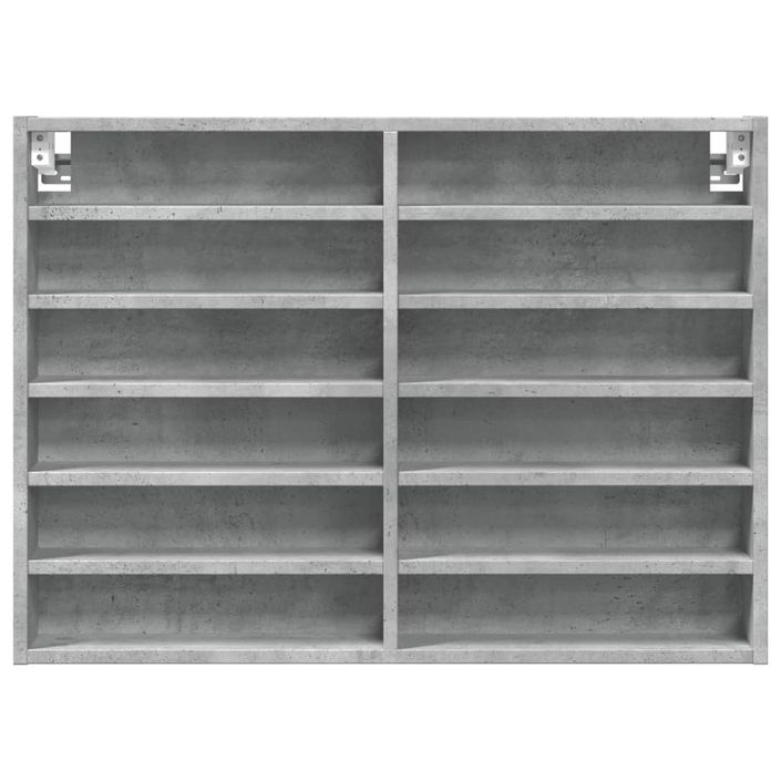 Armoire à vitrine gris béton 80x8,5x58 cm bois d'ingénierie - Photo n°4