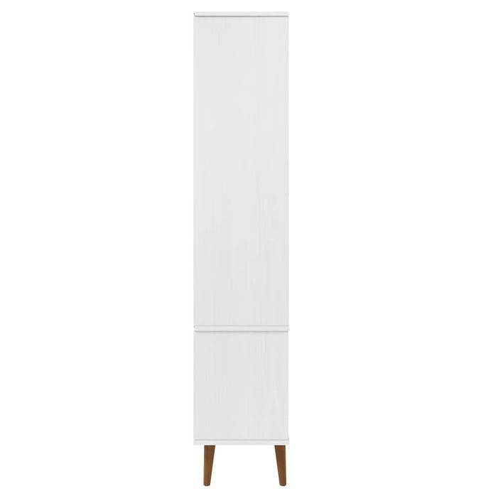 Armoire à vitrine MOLDE Blanc 90x35x175 cm Bois de pin massif - Photo n°6