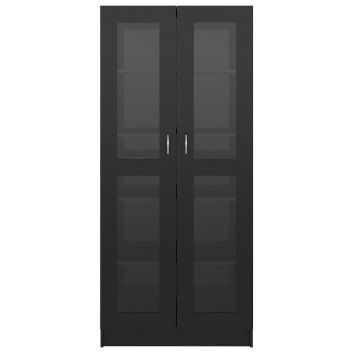 Armoire à vitrine Noir brillant 82,5x30,5x185,5 cm - Photo n°6