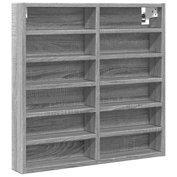 Armoire à vitrine sonoma gris 60x8,5x58 cm bois d'ingénierie - Photo n°2