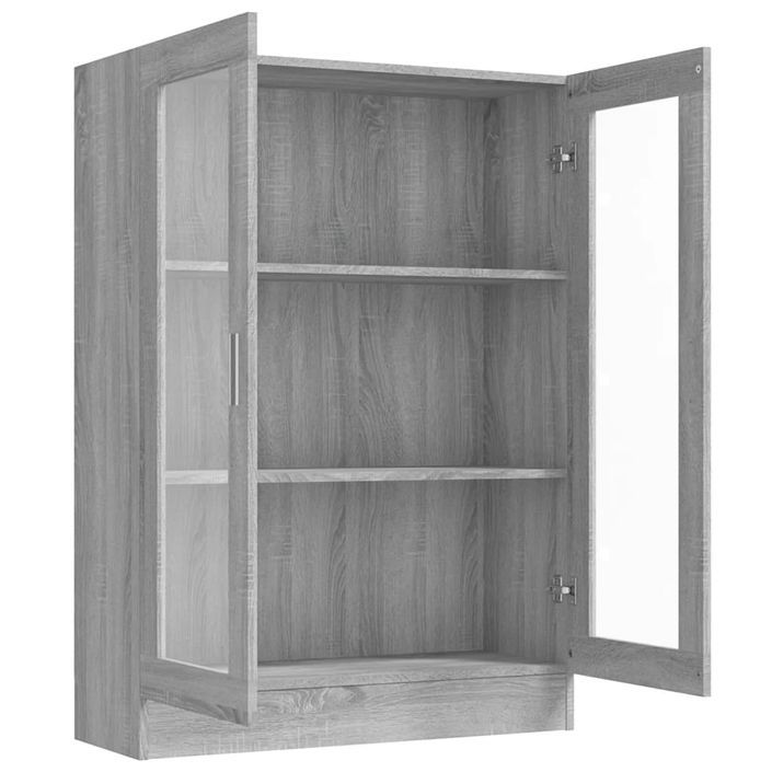 Armoire à vitrine Sonoma gris 82,5x30,5x115cm Bois d'ingénierie - Photo n°5