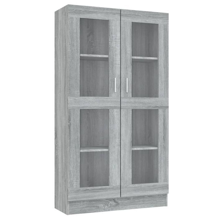 Armoire à vitrine Sonoma gris 82,5x30,5x150cm Bois d'ingénierie - Photo n°2