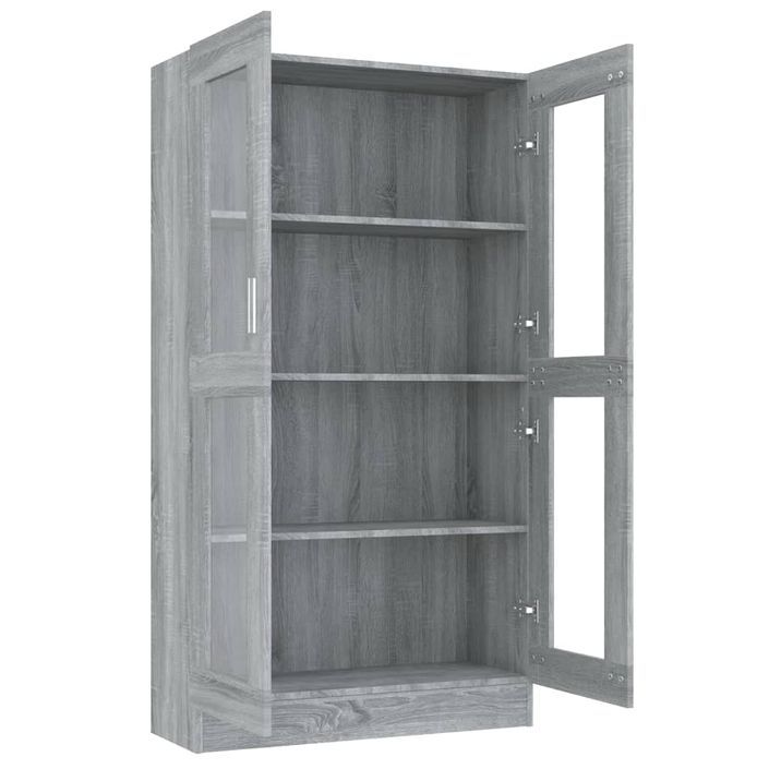 Armoire à vitrine Sonoma gris 82,5x30,5x150cm Bois d'ingénierie - Photo n°5