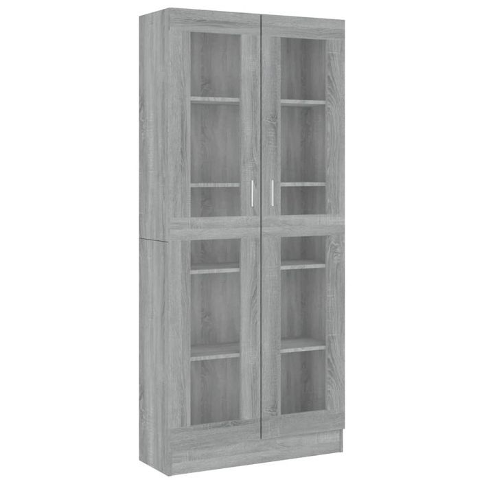 Armoire à vitrine Sonoma gris 82,5x30,5x185,5cm Bois ingénierie - Photo n°2