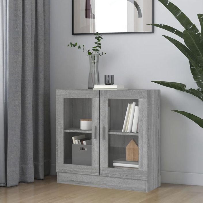 Armoire à vitrine Sonoma gris 82,5x30,5x80 cm Bois d'ingénierie - Photo n°1