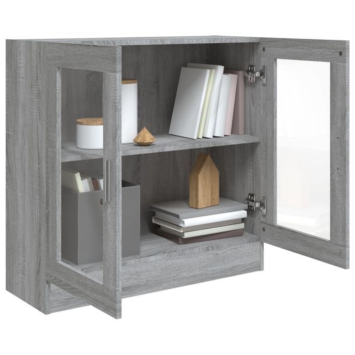 Armoire à vitrine Sonoma gris 82,5x30,5x80 cm Bois d'ingénierie - Photo n°7