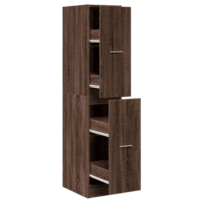 Armoire apothicaire chêne marron 30x41x144,5 cm bois ingénierie - Photo n°2