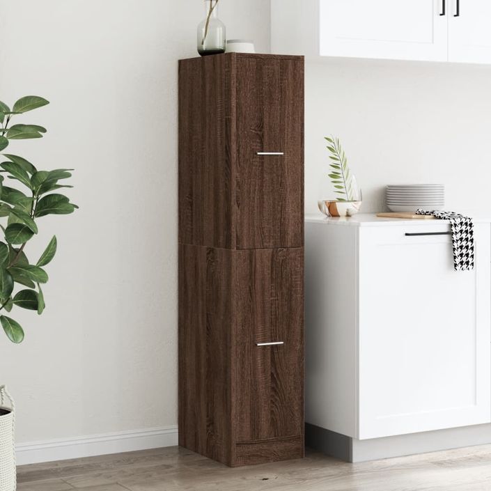 Armoire apothicaire chêne marron 30x41x144,5 cm bois ingénierie - Photo n°4