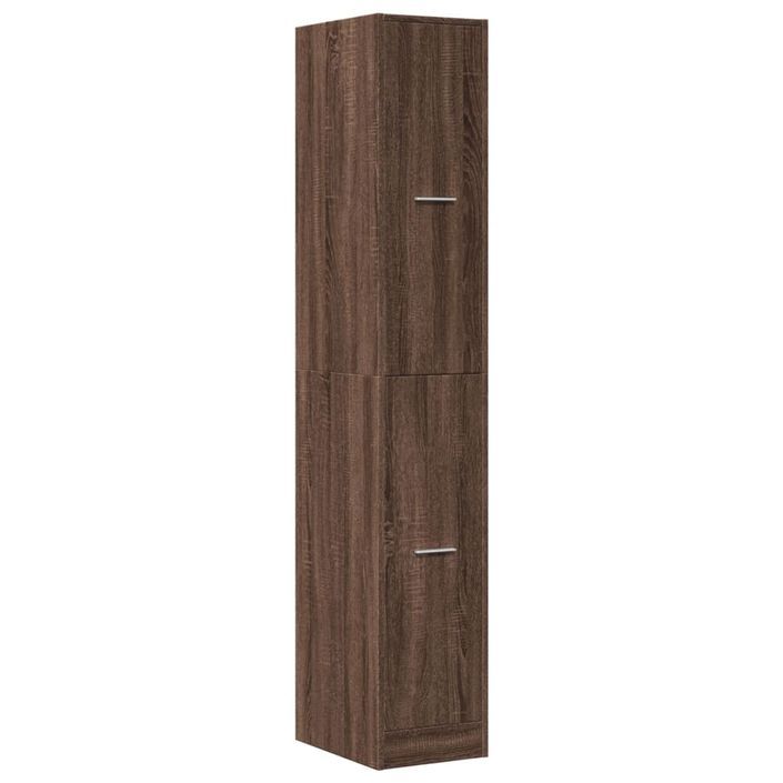 Armoire apothicaire chêne marron 30x41x174,5 cm bois ingénierie - Photo n°3