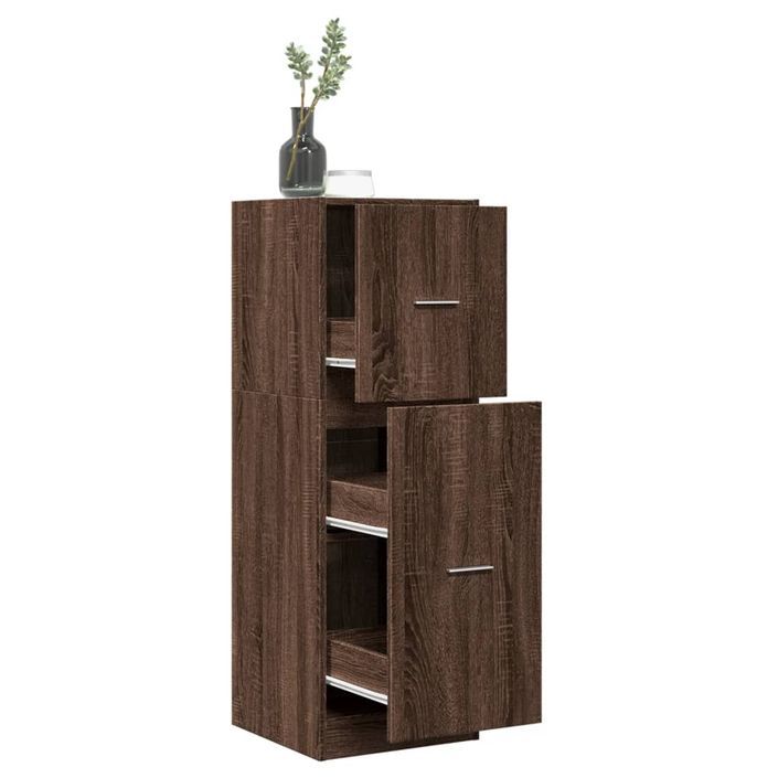 Armoire apothicaire chêne marron 40x41x118 cm bois d'ingénierie - Photo n°1