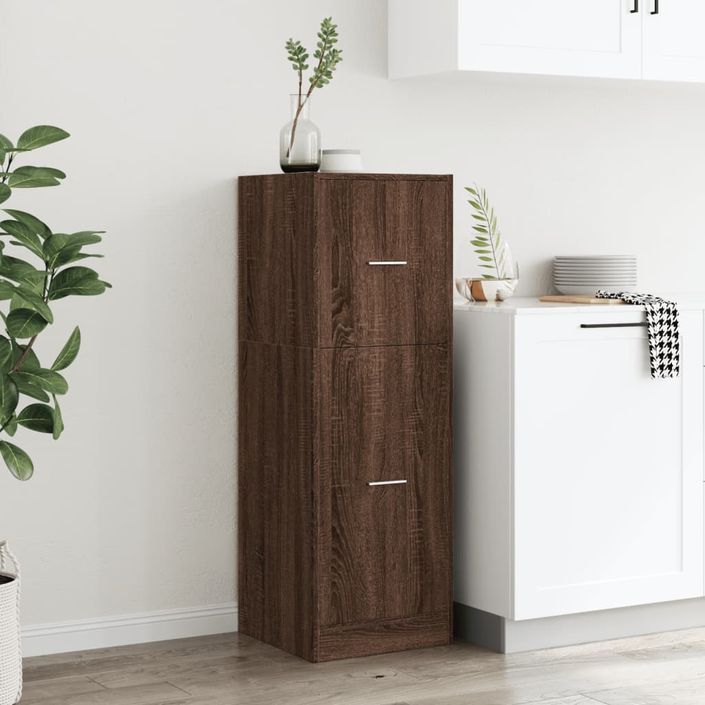 Armoire apothicaire chêne marron 40x41x118 cm bois d'ingénierie - Photo n°4