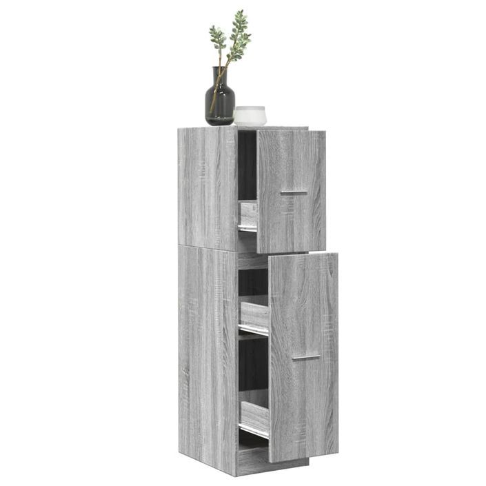 Armoire apothicaire sonoma gris 30x41x118 cm bois d'ingénierie - Photo n°1