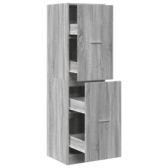 Armoire apothicaire sonoma gris 40x41x144,5cm bois d'ingénierie - Photo n°2