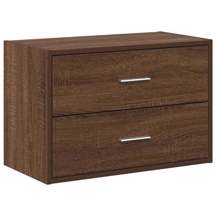 Armoire avec 2 tiroirs chêne marron 60x31x40 cm bois ingénierie - Photo n°2