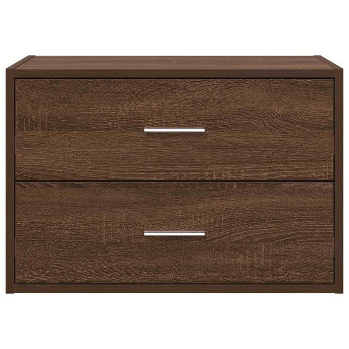 Armoire avec 2 tiroirs chêne marron 60x31x40 cm bois ingénierie - Photo n°4