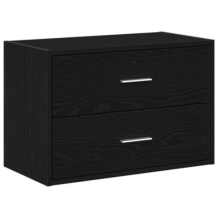 Armoire avec 2 tiroirs chêne noir 60x31x40 cm bois d'ingénierie - Photo n°2