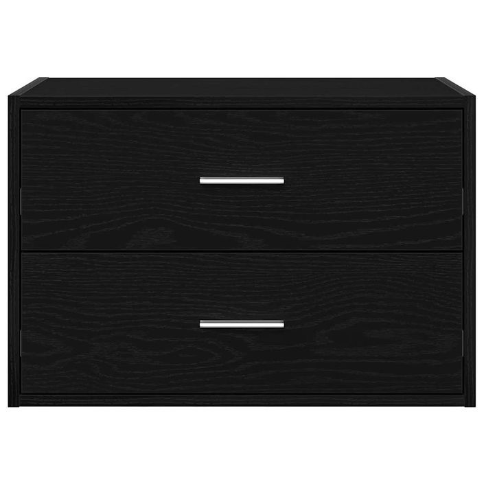 Armoire avec 2 tiroirs chêne noir 60x31x40 cm bois d'ingénierie - Photo n°4