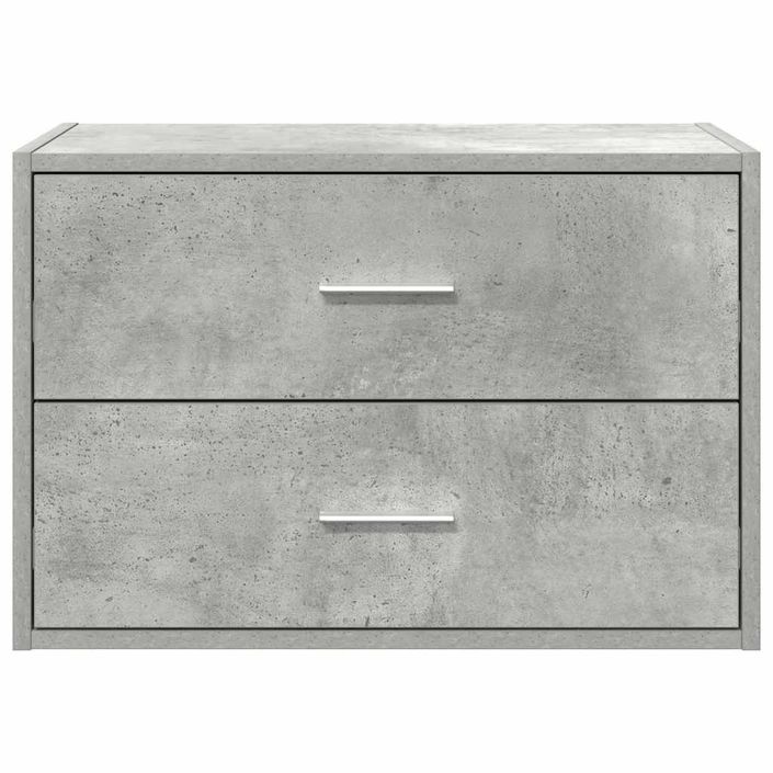 Armoire avec 2 tiroirs gris béton 60x31x40 cm bois d'ingénierie - Photo n°4