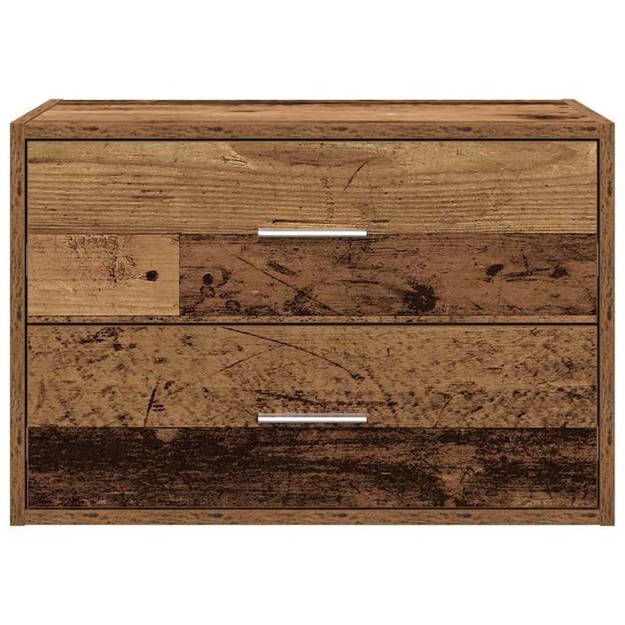 Armoire avec 2 tiroirs vieux bois 60x31x40 cm bois d'ingénierie - Photo n°4