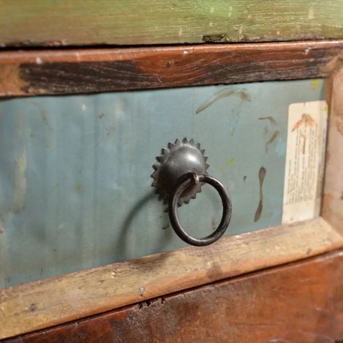 Armoire avec 4 tiroirs Bois massif de récupération - Photo n°3