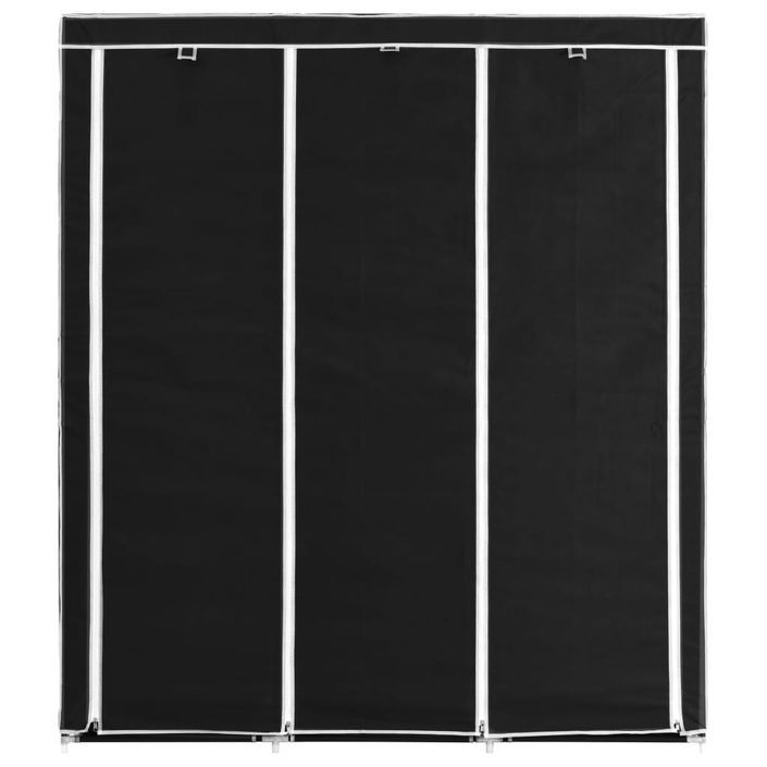 Armoire avec compartiments et barres Noir 150x45x175 cm Tissu - Photo n°5