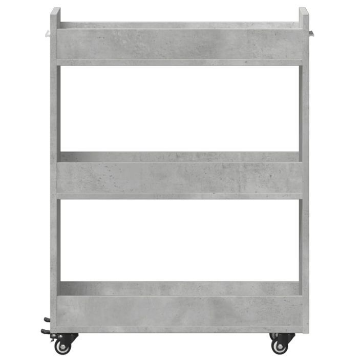 Armoire avec roues gris béton 60x22x79 cm bois d'ingénierie - Photo n°5