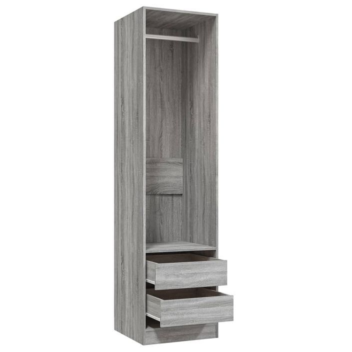 Armoire avec tiroirs Sonoma gris 50x50x200 cm Bois d'ingénierie - Photo n°4