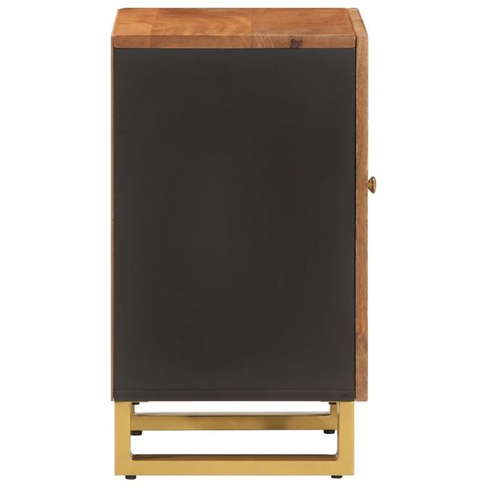 Armoire bain marron et noir 38x33,5x58 cm bois massif manguier - Photo n°5