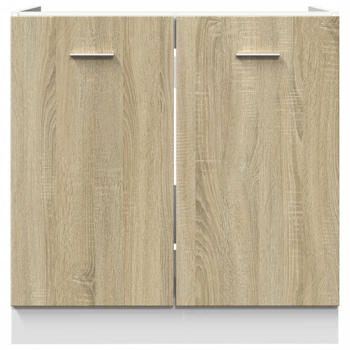 Armoire basse chêne sonoma 80x46x81,5 cm bois d’ingénierie - Photo n°5