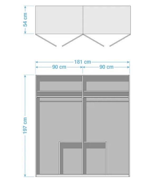 Armoire blanche brillante 4 portes 4 tiroirs Romane 181 cm - Photo n°3
