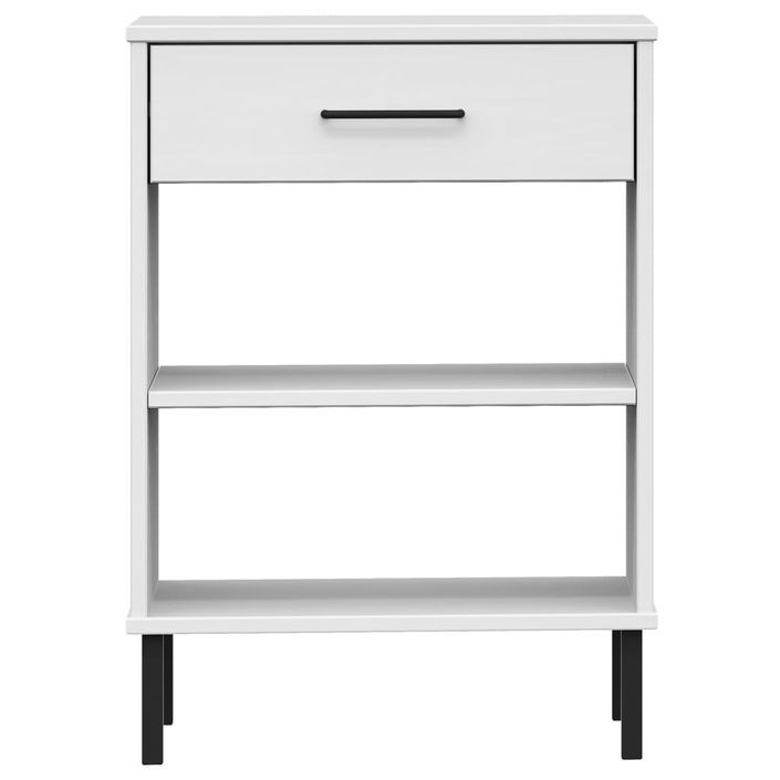 Armoire console avec pieds en métal Blanc Bois pin massif OSLO - Photo n°4