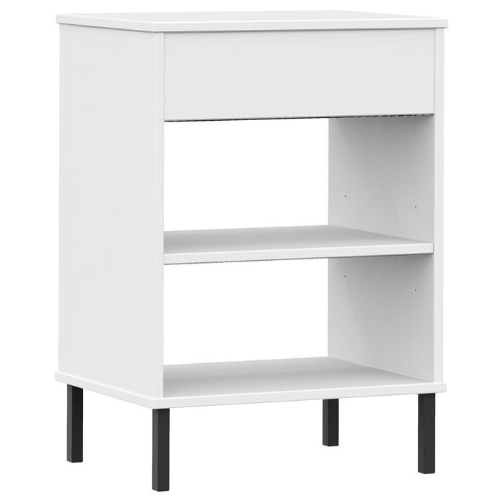 Armoire console avec pieds en métal Blanc Bois pin massif OSLO - Photo n°7