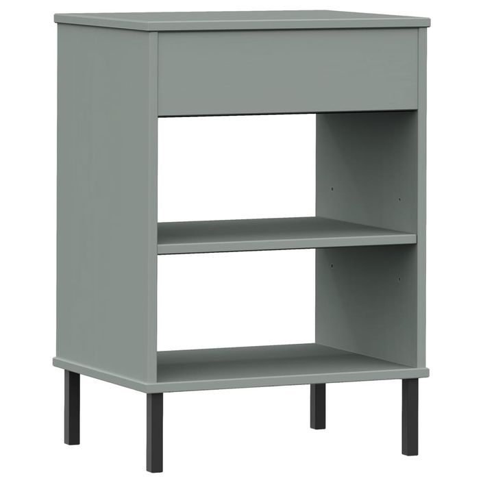 Armoire console avec pieds en métal Gris Bois pin massif OSLO - Photo n°7