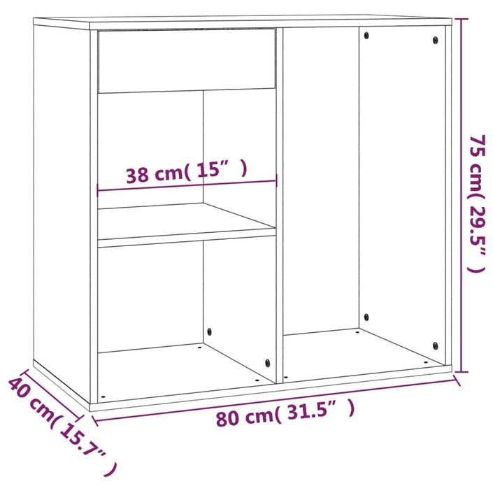 Armoire cosmétique Chêne Sonoma 80x40x75 cm Bois d'ingénierie - Photo n°8