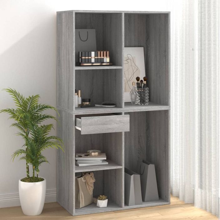 Armoire cosmétique Sonoma gris 80x40x75 cm Bois d'ingénierie - Photo n°7