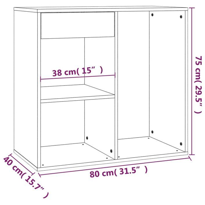 Armoire cosmétique Sonoma gris 80x40x75 cm Bois d'ingénierie - Photo n°8