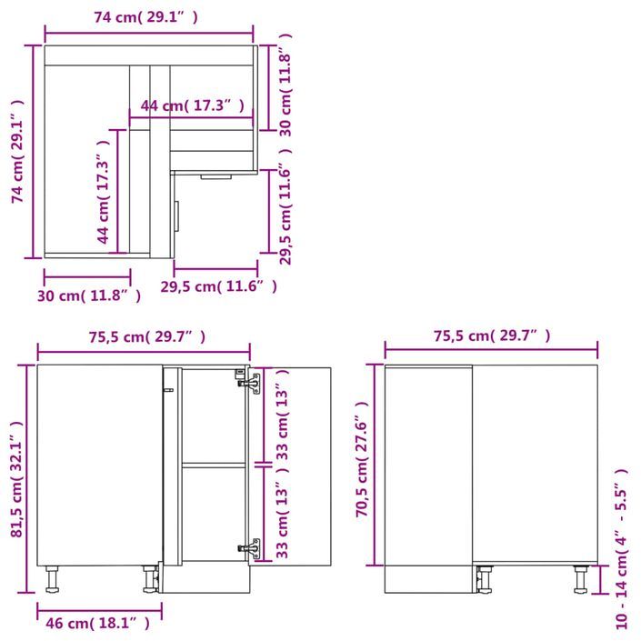 Armoire cuisine Chêne brun 75,5x75,5x80,5 cm Bois d’ingénierie - Photo n°8