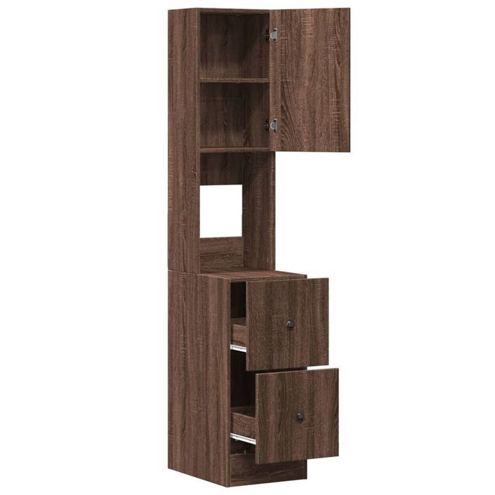 Armoire cuisine chêne marron 35x50x180 cm bois d’ingénierie - Photo n°7