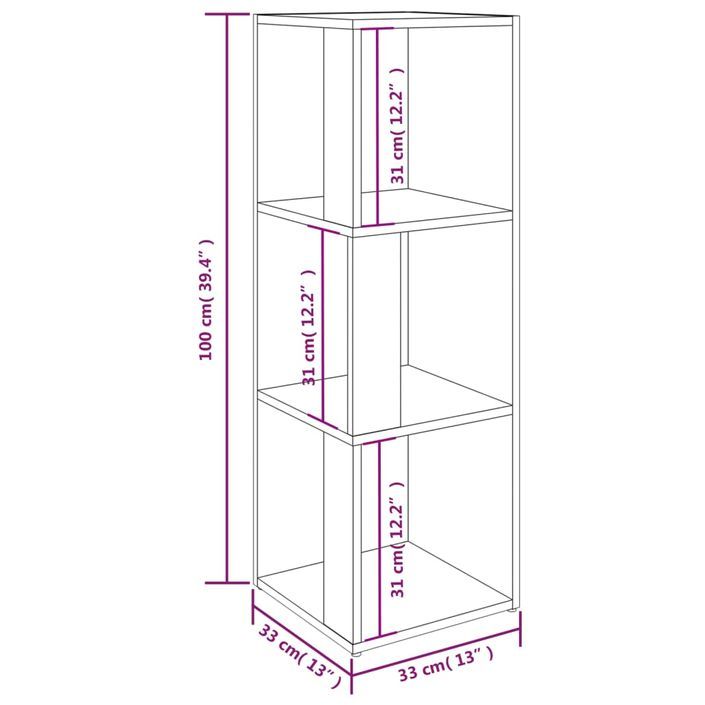 Armoire d'angle Blanc 33x33x100 cm Bois d'ingénierie - Photo n°8