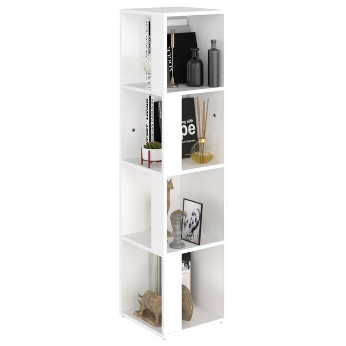 Armoire d'angle Blanc 33x33x132 cm - Photo n°4