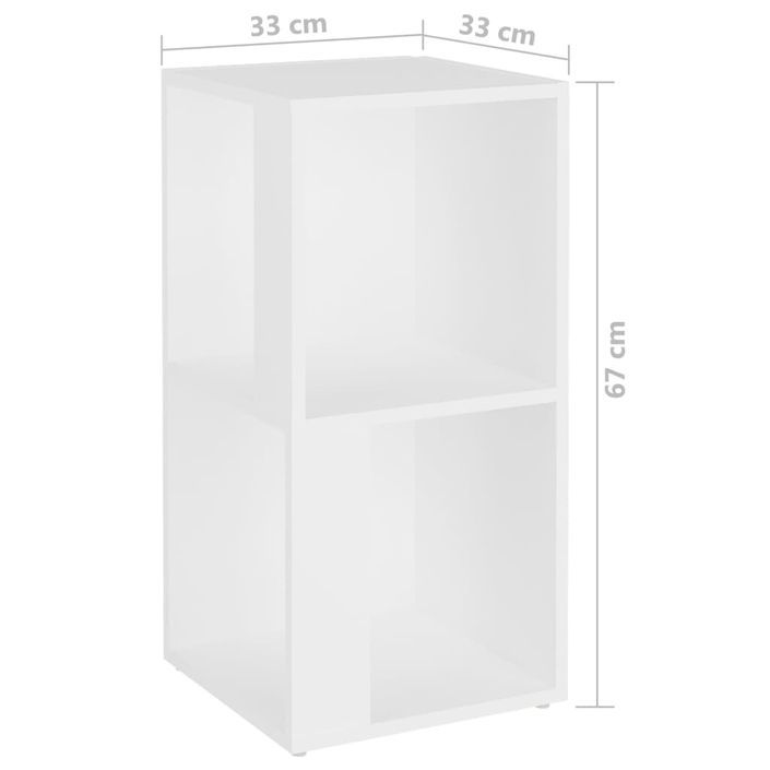 Armoire d'angle Blanc 33x33x67 cm Bois d'ingénierie - Photo n°7