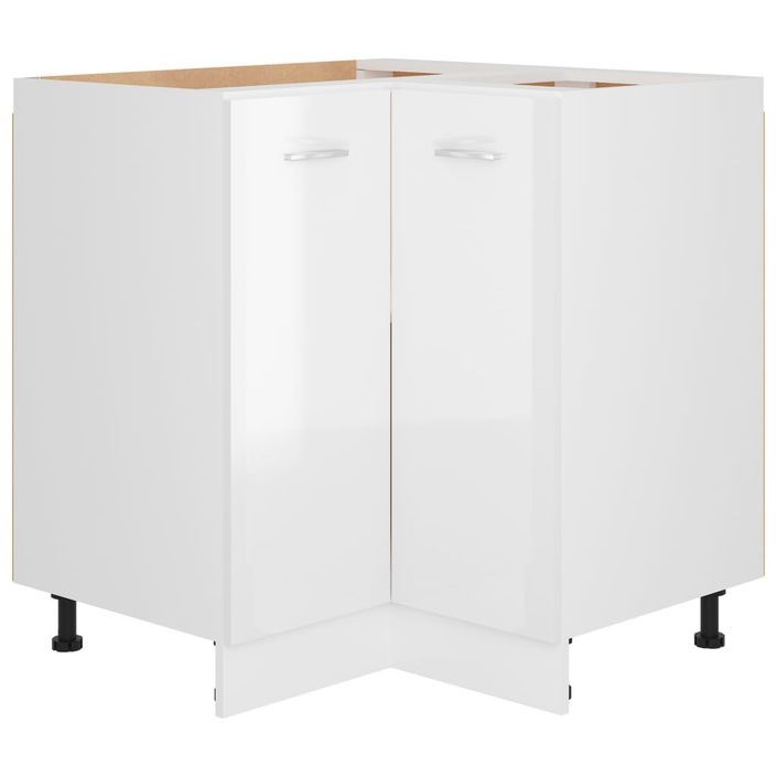 Armoire d'angle Blanc brillant 75,5x75,5x80,5 cm - Photo n°1