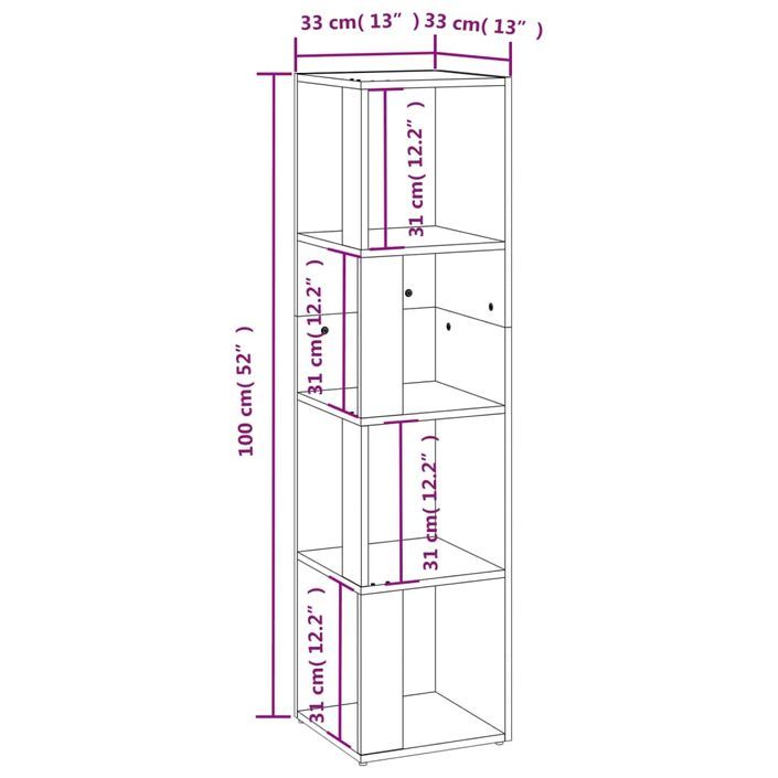 Armoire d'angle Chêne marron 33x33x132 cm Bois d'ingénierie - Photo n°8