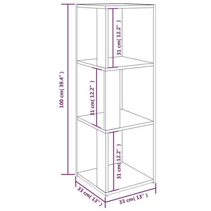 Armoire d'angle Chêne sonoma 33x33x100 cm Bois d'ingénierie - Photo n°8