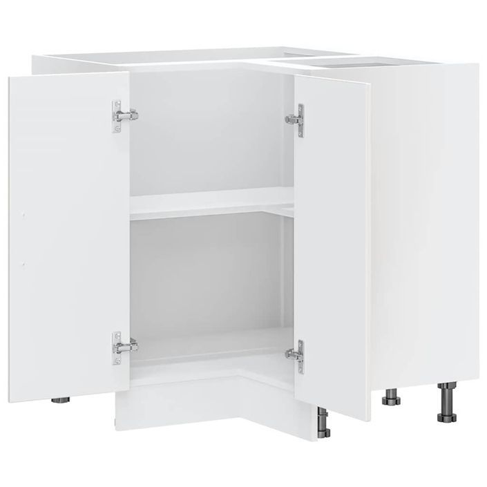 Armoire d'angle de cuisine Porto blanc brillant bois ingénierie - Photo n°6