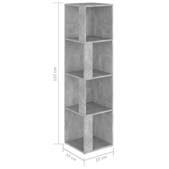 Armoire d'angle Gris béton 33x33x132 cm - Photo n°7