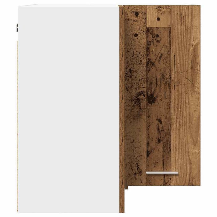 Armoire d'angle suspendue vieux bois 57x57x60cm bois ingénierie - Photo n°5