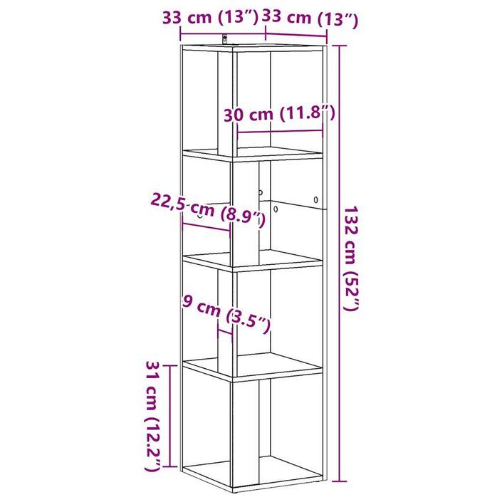 Armoire d'angle vieux bois 33x33x132 cm bois d'ingénierie - Photo n°8