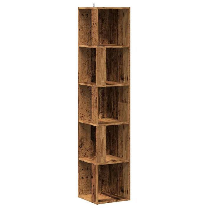 Armoire d'angle vieux bois 33x33x165 cm bois d'ingénierie - Photo n°2